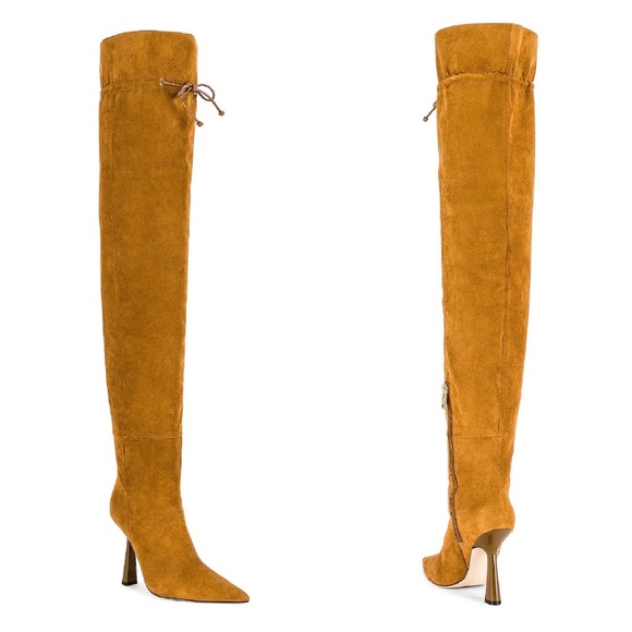 Good American “Carla” Over The Knee Brown Boots Ultra High Spool Heel Sz 6.5 - Picture 6 of 6